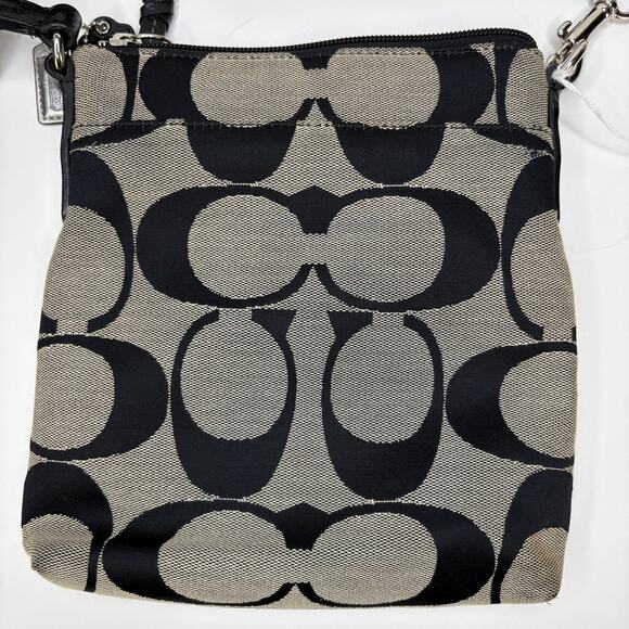 Coach Sutton Signature Swingpack Black Crossbody Purse - Picture 3 of 9